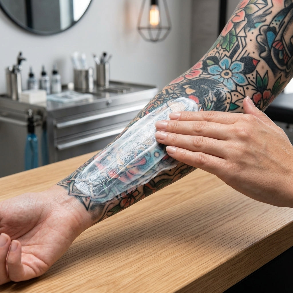 Applying a thick layer of numbing cream